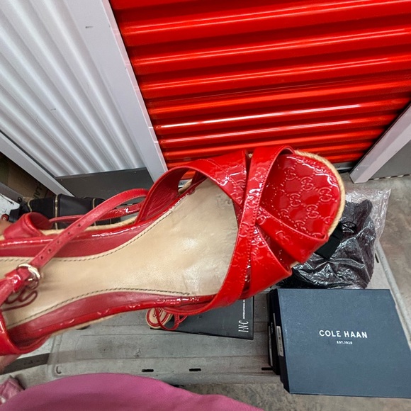 Gucci Red Women's Strappy Wedges - Picture 11 of 12
